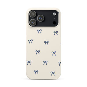 Snap case for iPhone®Minimal Blue Bow Phone Case – Cute Coquette Ribbon Pattern Aesthetic Cover for iPhone, Samsung & Google Pixel