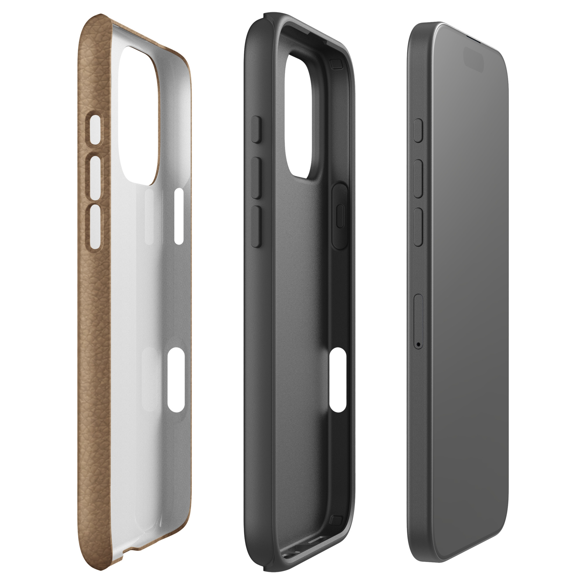 Tough Case for iPhone®Personalized Leather iPhone Case with Card Holder – Custom Initial Monogram Vegan Leather Wallet Case for iPhone 17, 16, 15, 14 & 13 Pro Max - Image 2